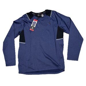 Spyder Active Shirt Mens Medium Blue Long Sleeve Reflective Athletic ProWeb NWT